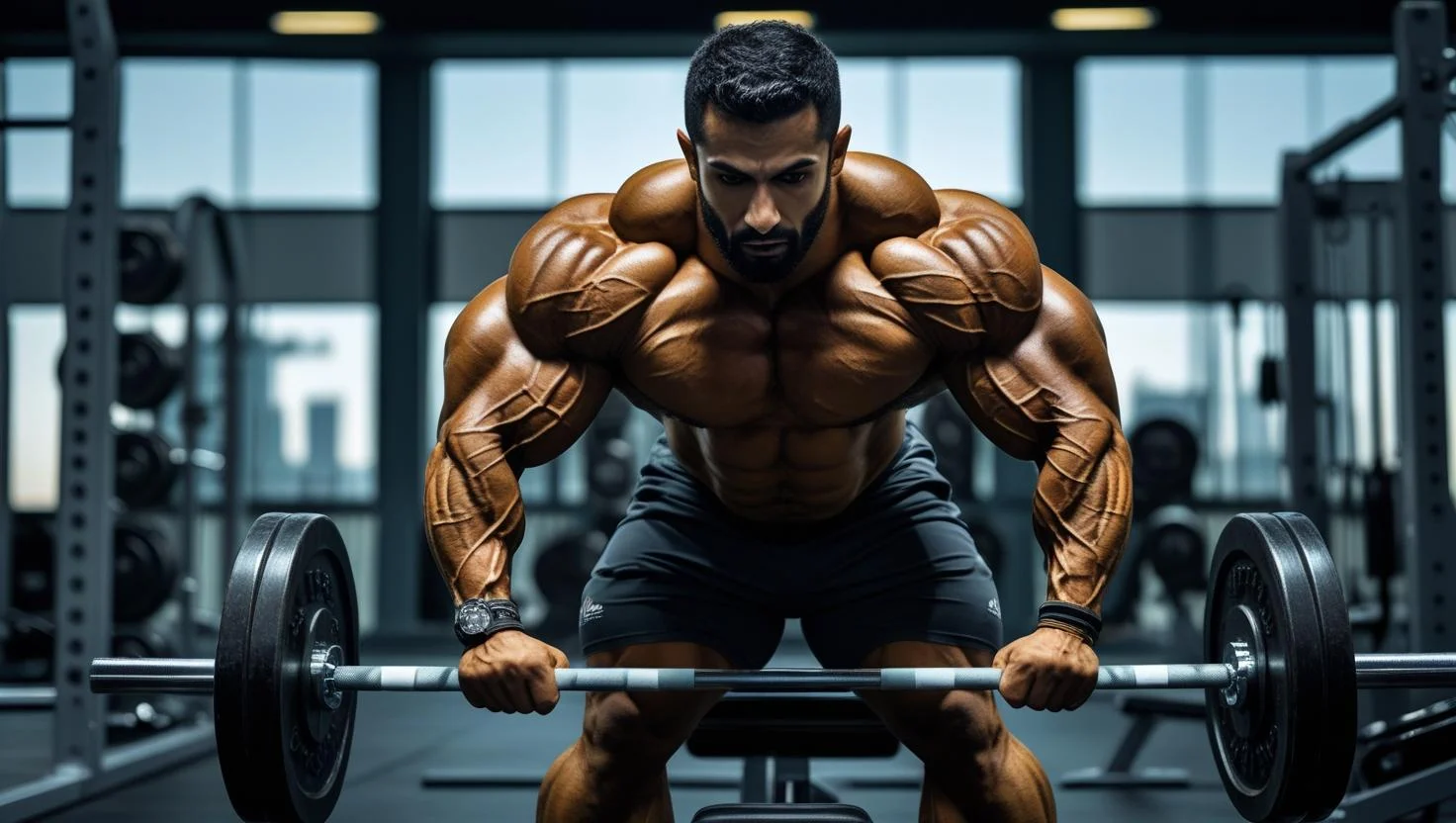 شخص يمارس تمارين لـ بناء العضلات في برنامج تدريب كمال اجسام 4 ايام