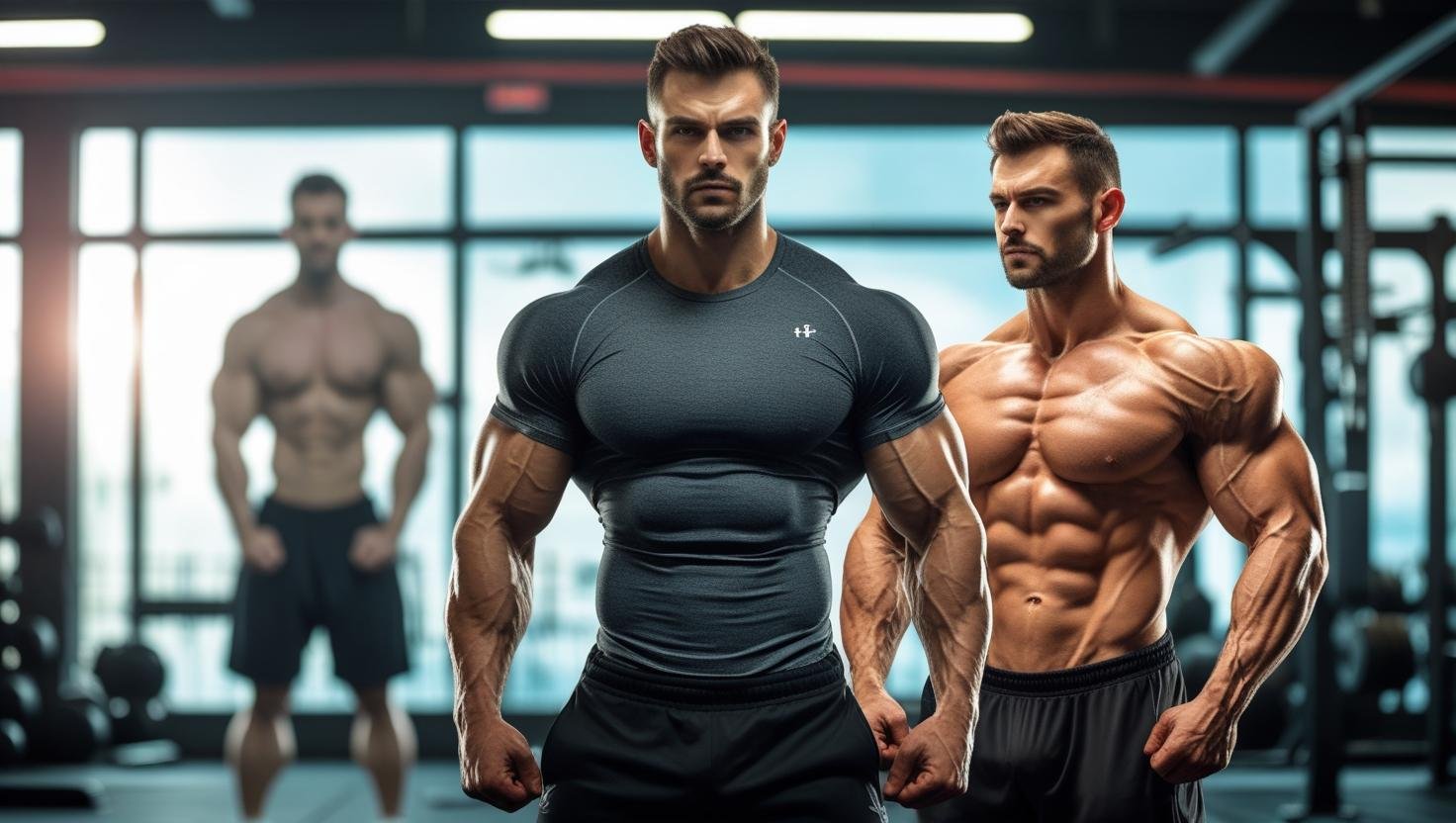 رجل يستعرض نتائج برنامج حرق الدهون