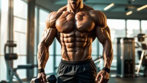 رجل بعضلات بطن واضحة يوضح إمكانية الحصول على 6-Pack بدون تمارين يومية