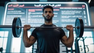 رجل يتبع جدول تمارين حديد للمبتدئين