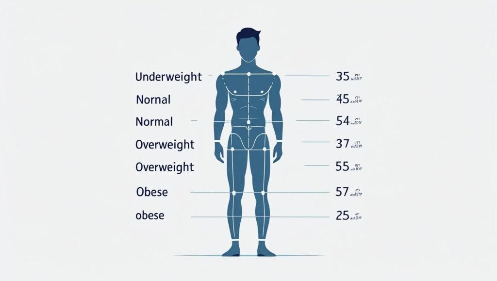 جدول BMI للرجال وتصنيف فئات الوزن