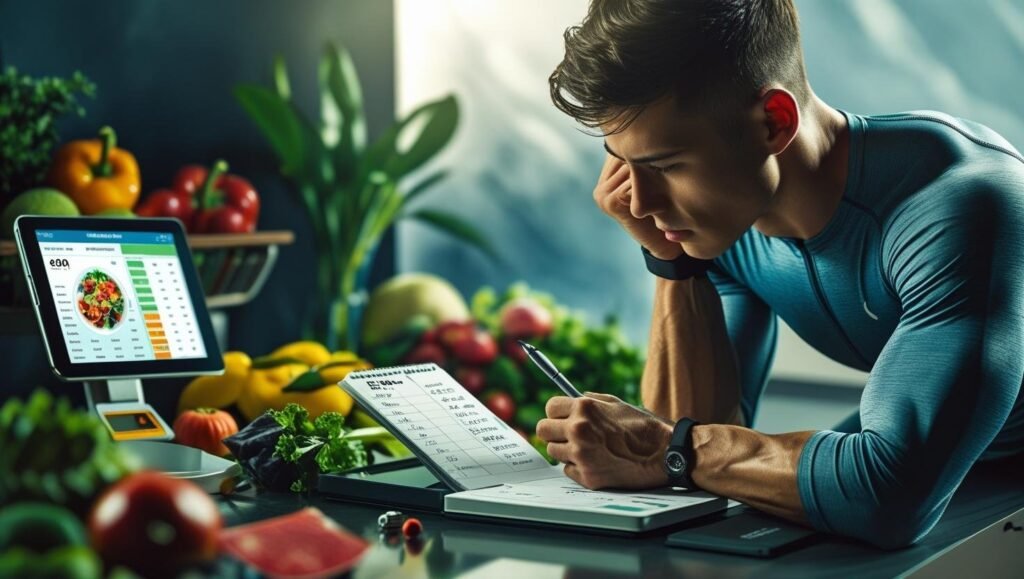 شخص يحسب السعرات الحرارية لوضع خطة غذائية صحية