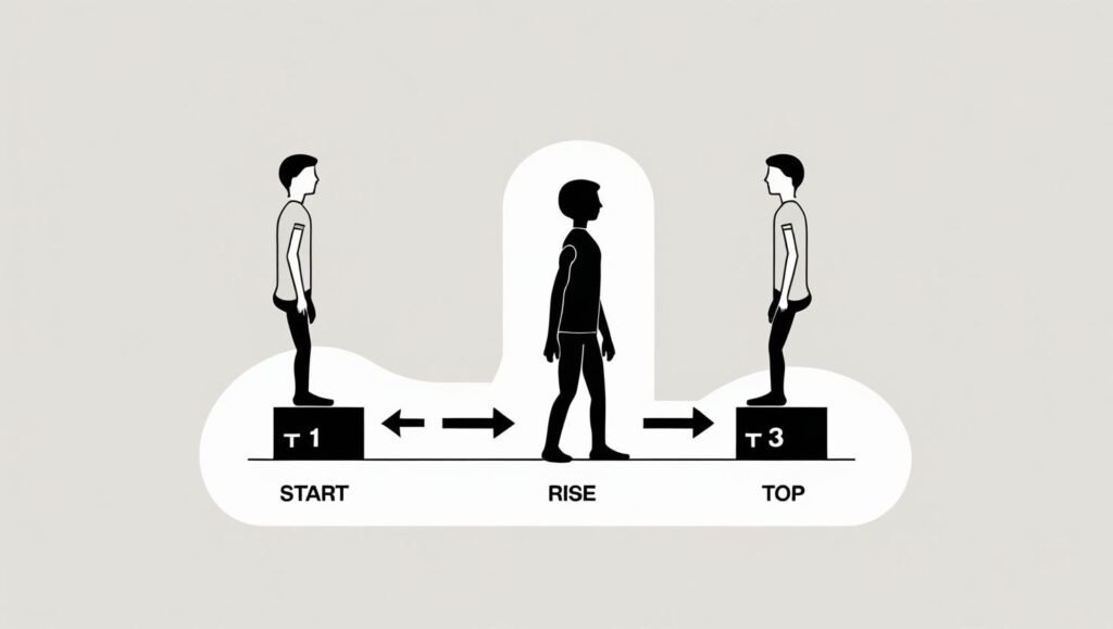 رسم توضيحي للخطوات الصحيحة لأداء تمرين Step Up