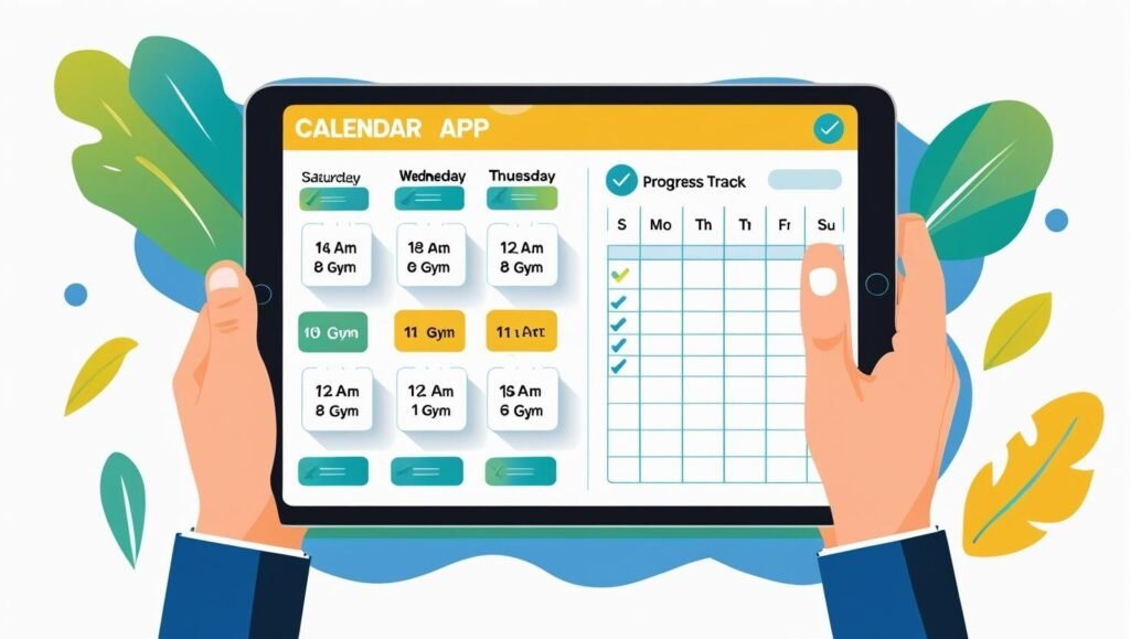 رسم بياني يوضح كيفية وضع أهداف ذكية (SMART) وتتبع التقدم لزيادة الاستمرارية