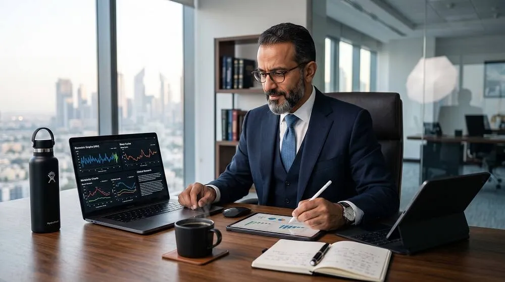 قائد تنفيذي يحلل البيانات الصحية والإحصائية لدعم مسار رفع اللياقة البدنية بعد سن الاربعين بعيداً عن التضليل
