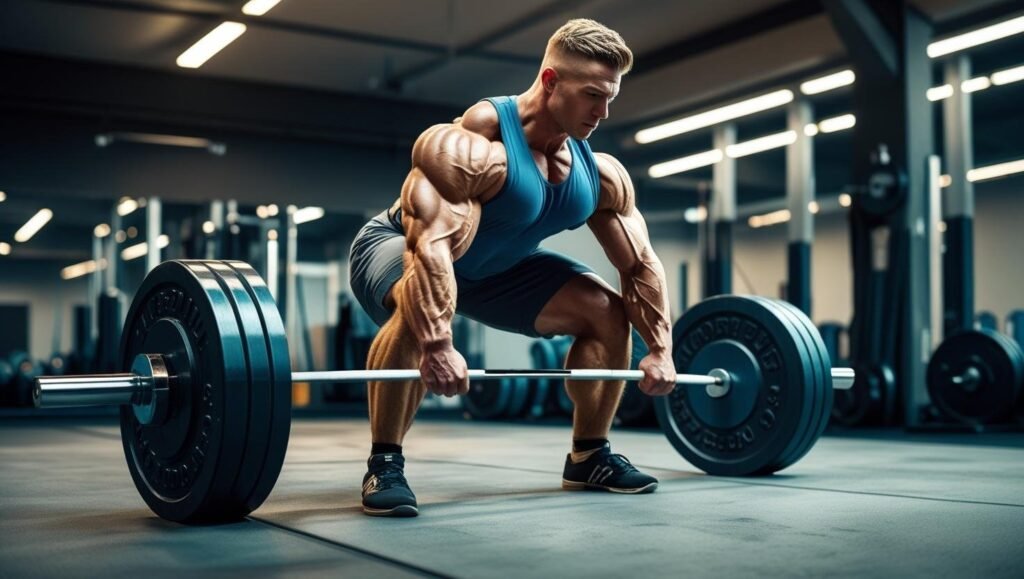 متدرب متقدم يؤدي تمرين السكوات الأمامي Front Squat في يوم الأرجل بـ PPL